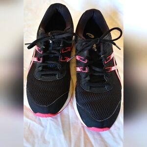 Asics Women's shoes, black w/ gray & pink accent colors Size 10